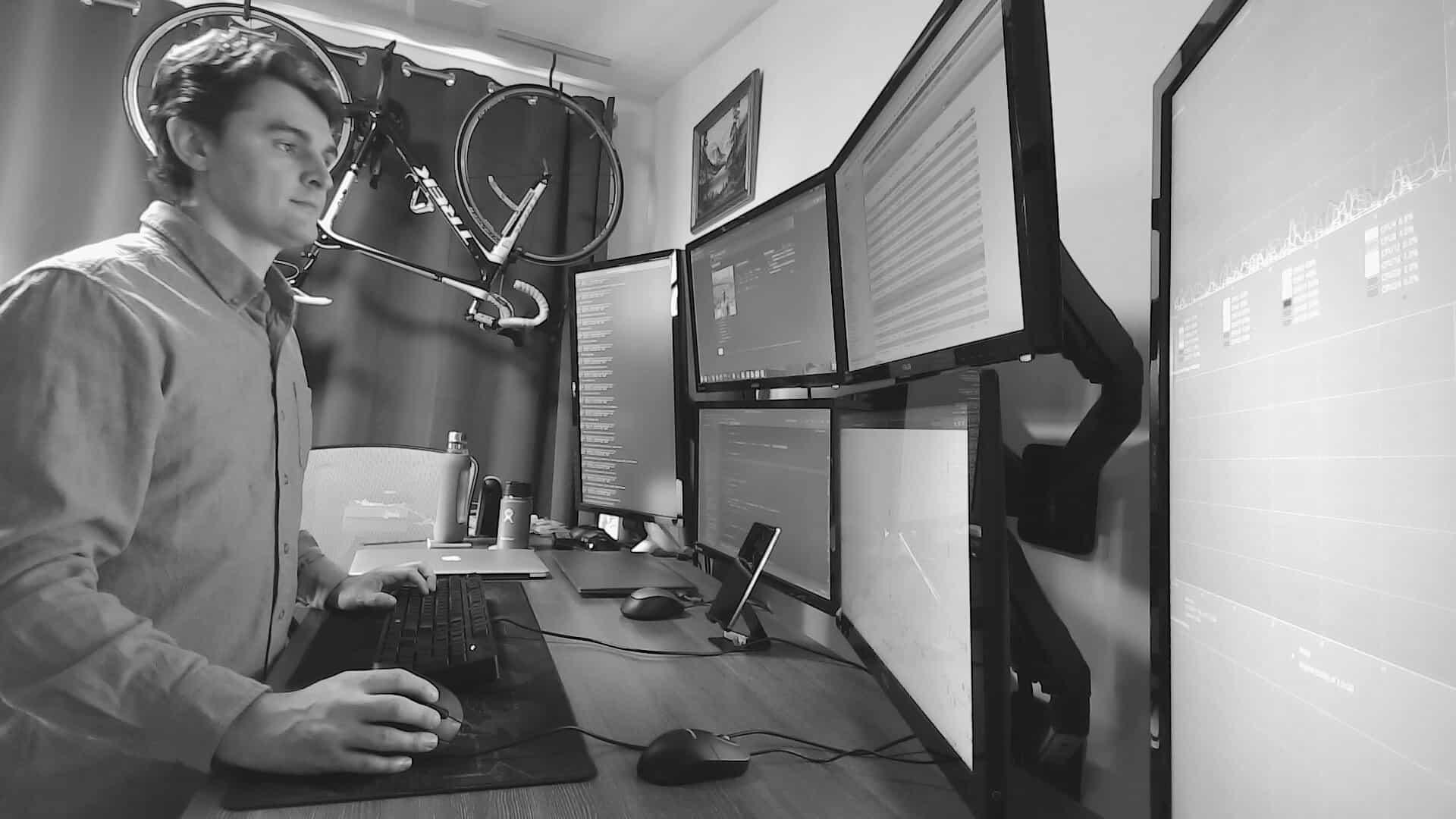 Nathaniel at his workstation